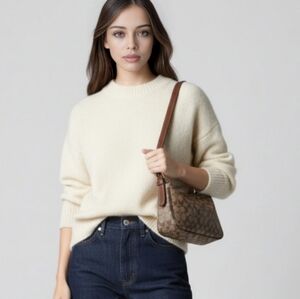 Jenny Kayne Baby Alpaca Blend Cropped Crewneck Sweater Size XS